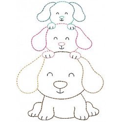 Stickmuster - Hundefamilie